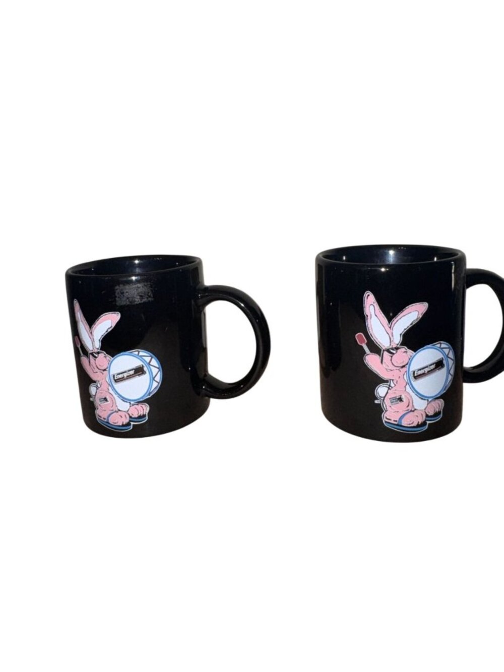 Energizer Bunny Coffee Mug Set - Black Ceramic - 3.5" Tall - Fun Retro Design